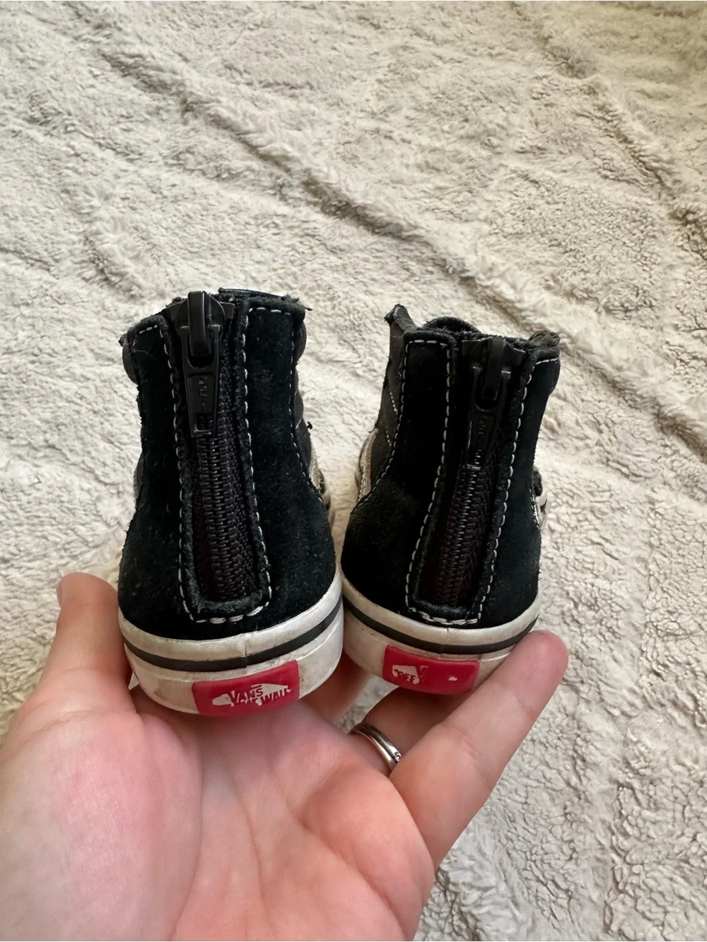 Vans | Black and White Toddler Sk8-Hi Zip Shoes | Size 9.0